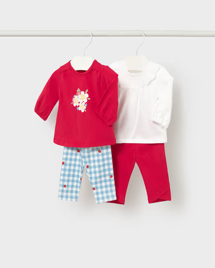 MAYORAL LEGGING + LS SHIRT SET - RED