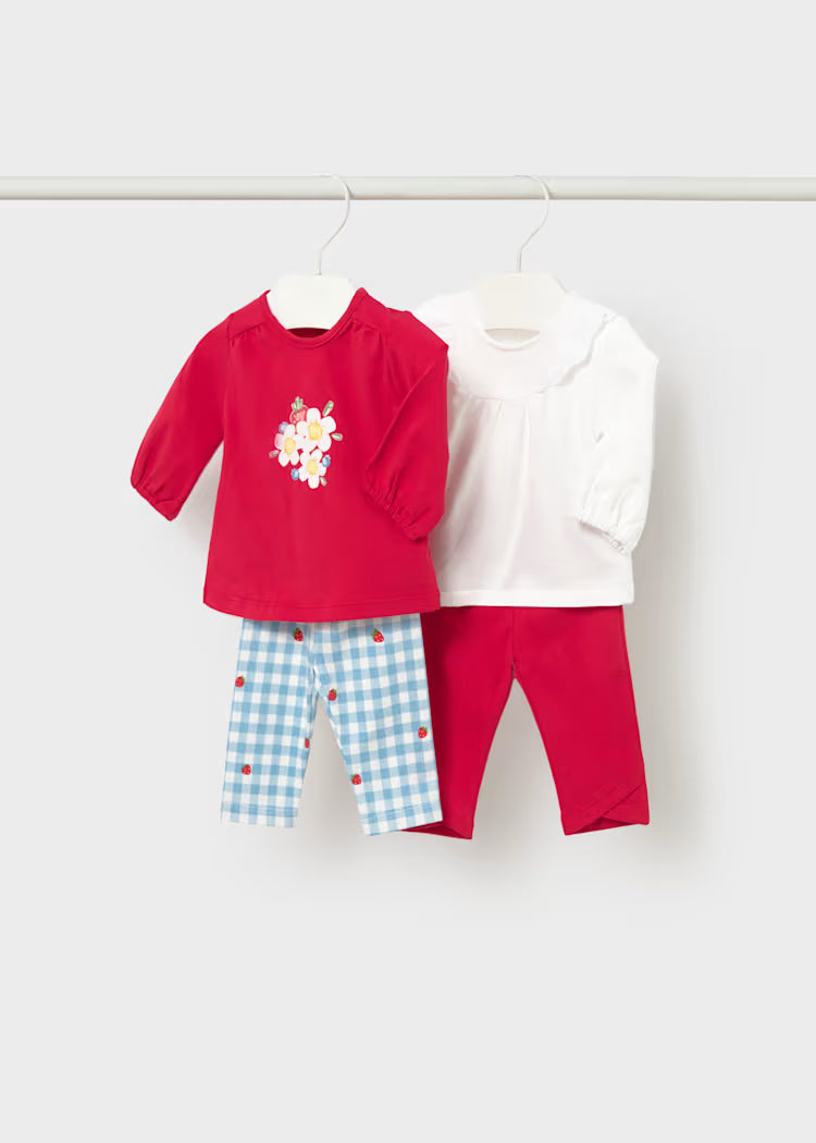 MAYORAL LEGGING + LS SHIRT SET - RED