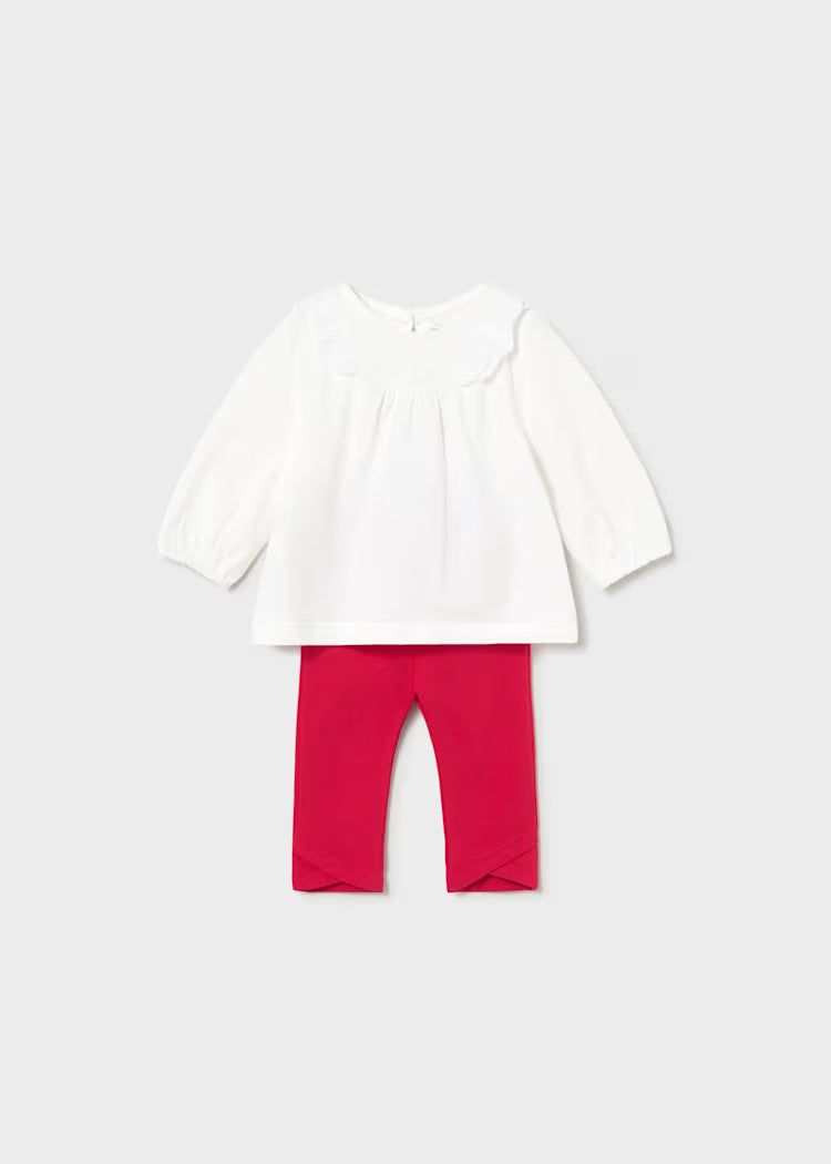 MAYORAL LEGGING + LS SHIRT SET - RED