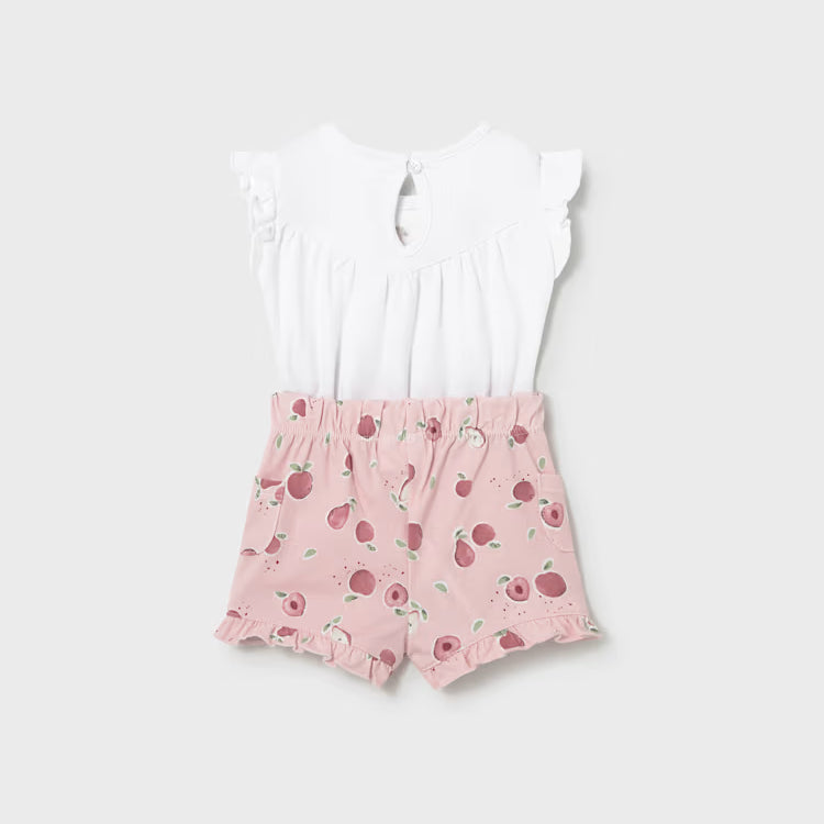 MAYORAL 2PC SHORTS + BODYSUIT SET - ROSE