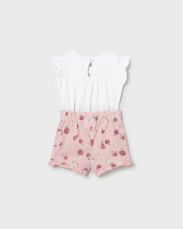 MAYORAL 2PC SHORTS + BODYSUIT SET - ROSE