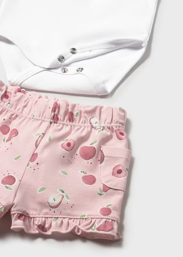 MAYORAL 2PC SHORTS + BODYSUIT SET - ROSE