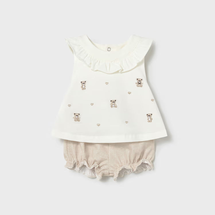 MAYORAL 2PC TANK + BLOOMER SET - WHEAT