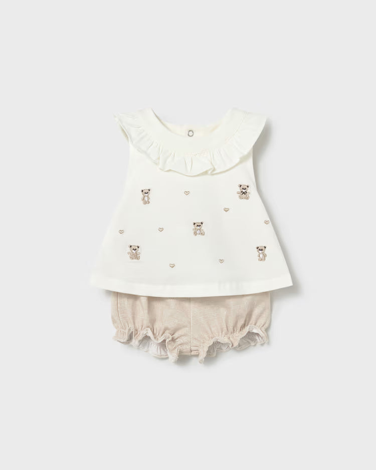 MAYORAL 2PC TANK + BLOOMER SET - WHEAT