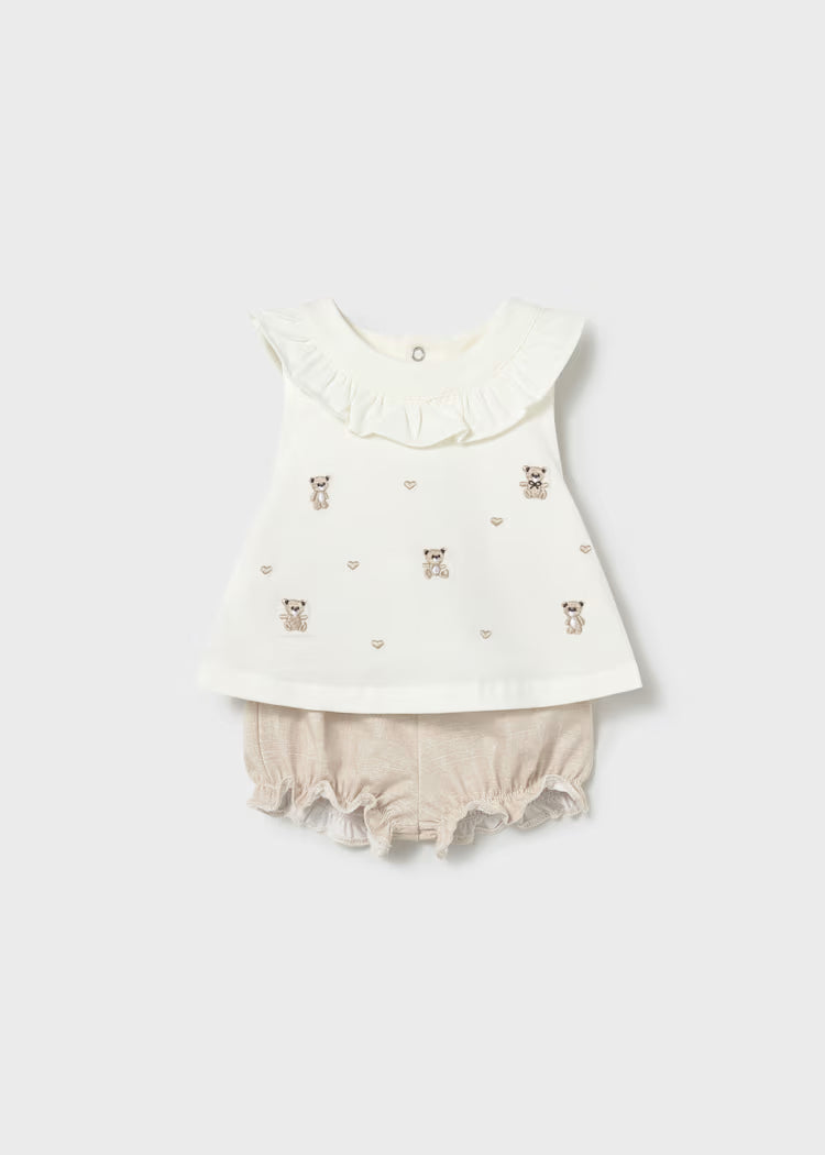 MAYORAL 2PC TANK + BLOOMER SET - WHEAT