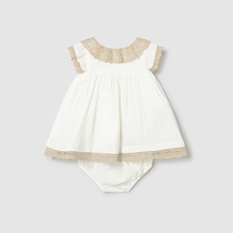 MAYORAL DRESS W BLOOMERS - CREAM