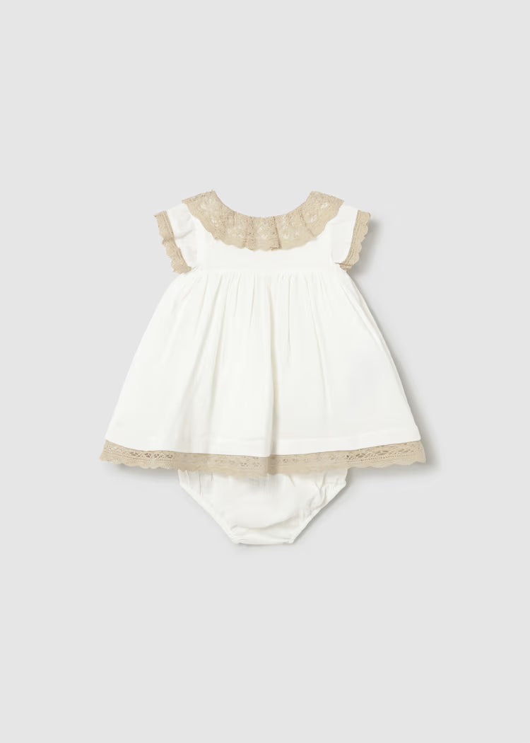 MAYORAL DRESS W BLOOMERS - CREAM