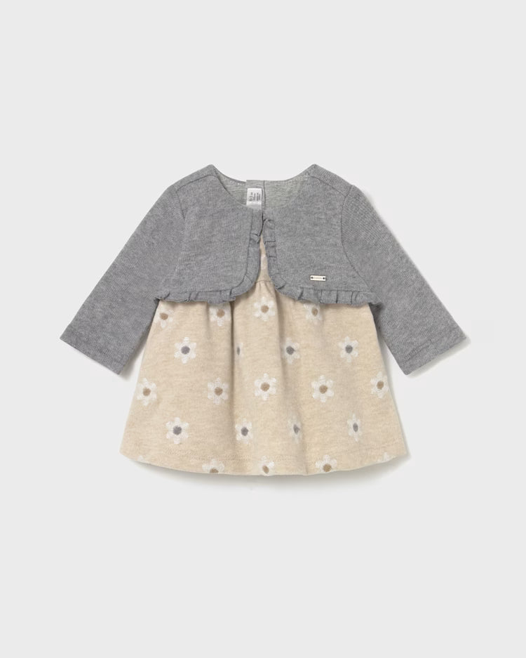 MAYORAL PRINTED DRESS - SAND HEATHER