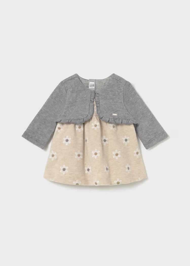 MAYORAL PRINTED DRESS - SAND HEATHER