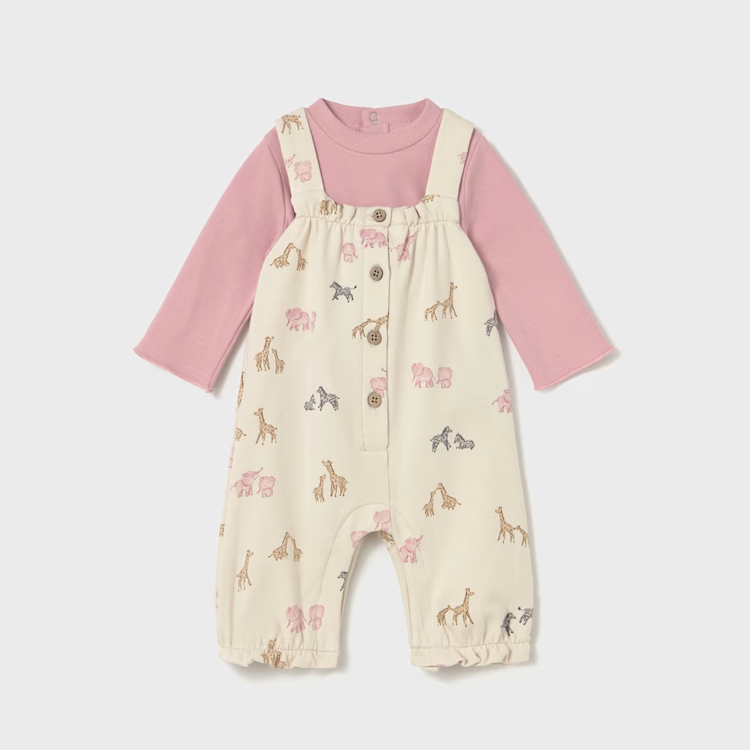 MAYORAL DUNGAREE 2PC SET - ORCHID