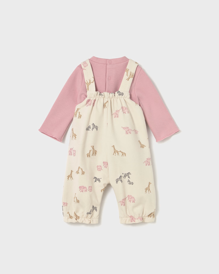 MAYORAL DUNGAREE 2PC SET - ORCHID