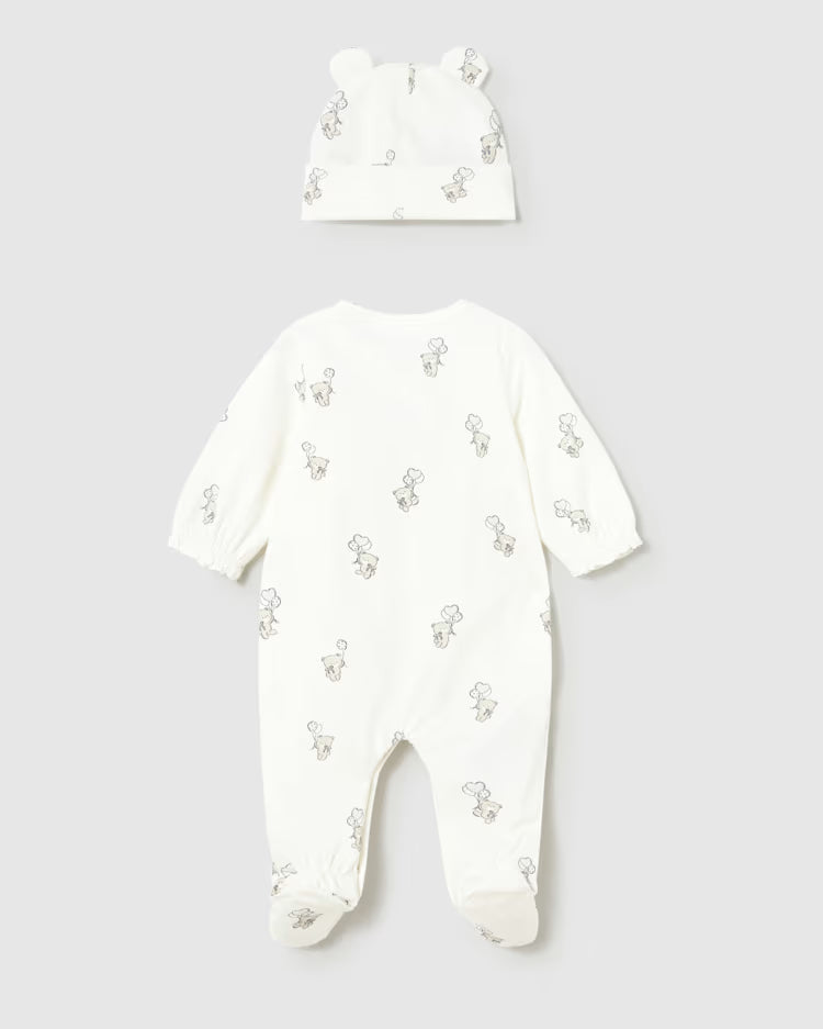 MAYORAL 2PC SLEEPER + HAT SET - NATURAL