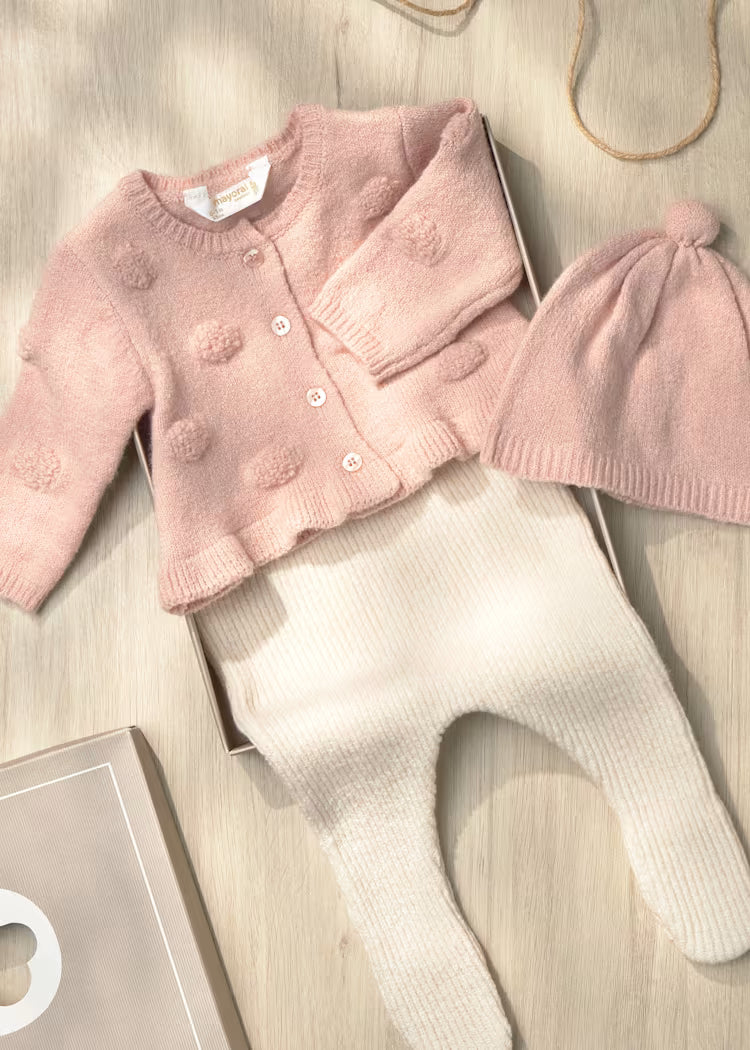 MAYORAL PANT + CARDIGAN SET - ROSE