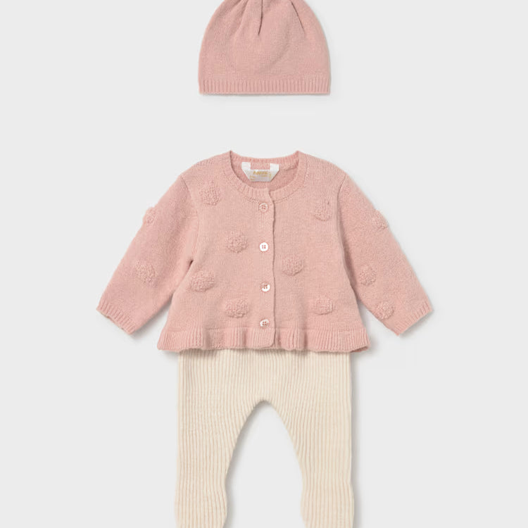 MAYORAL PANT + CARDIGAN SET - ROSE