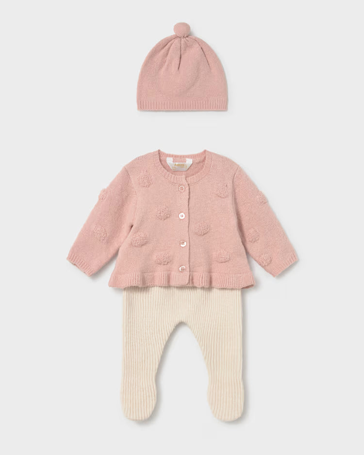 MAYORAL PANT + CARDIGAN SET - ROSE