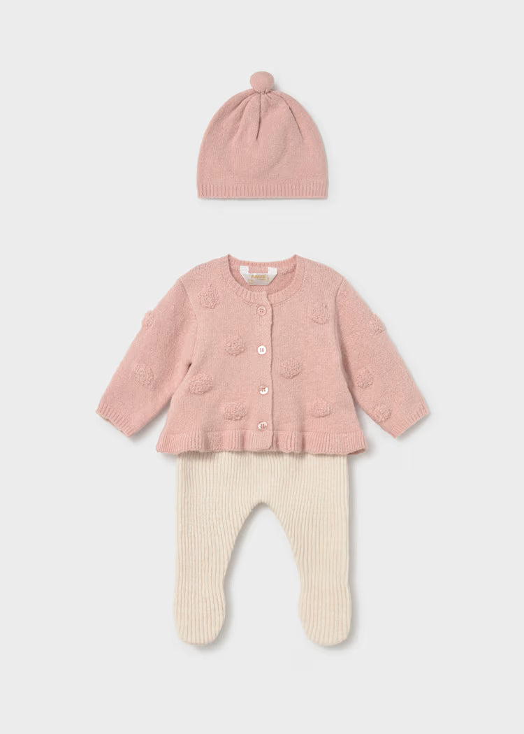 MAYORAL PANT + CARDIGAN SET - ROSE