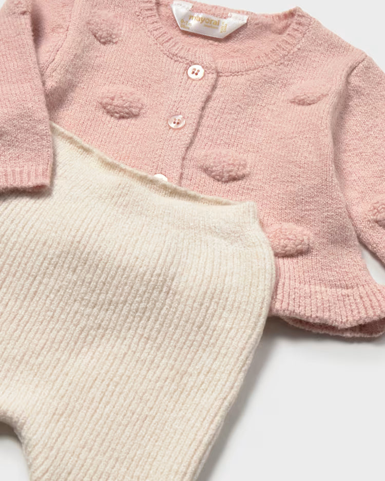 MAYORAL PANT + CARDIGAN SET - ROSE