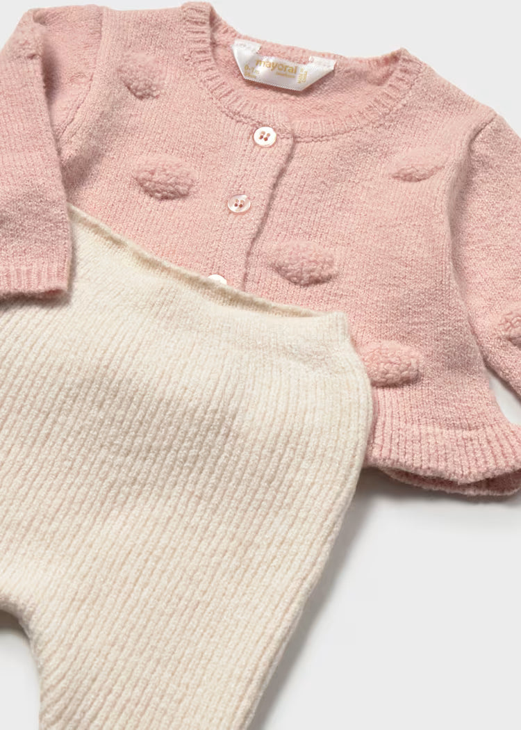 MAYORAL PANT + CARDIGAN SET - ROSE