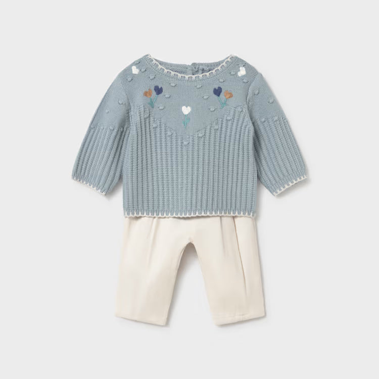 MAYORAL SWEATER + PANT SET - WHITE