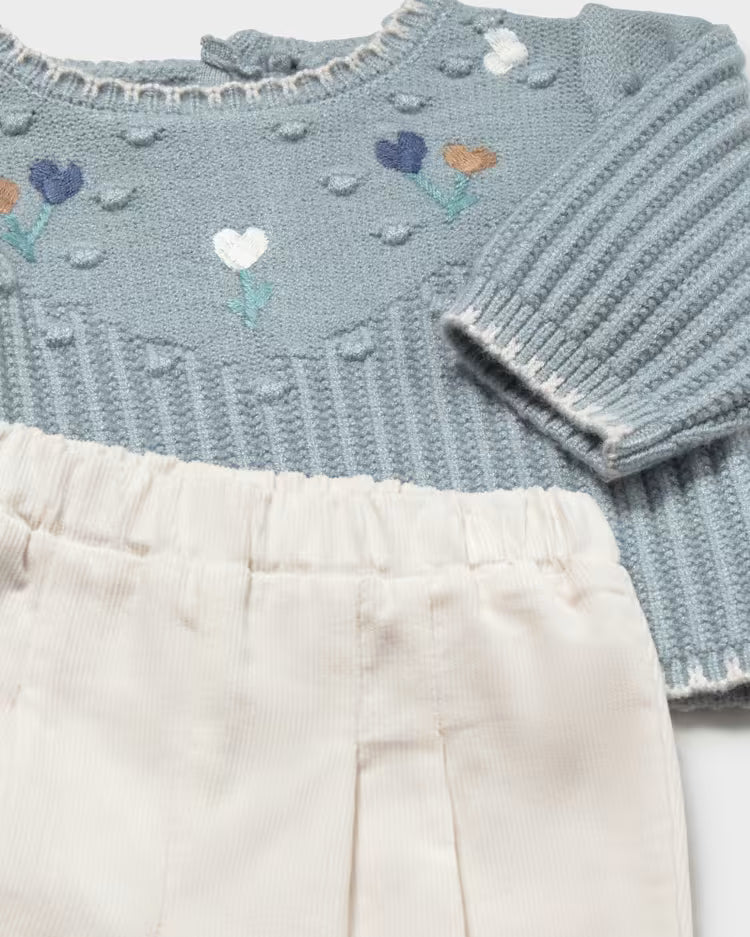 MAYORAL SWEATER + PANT SET - WHITE