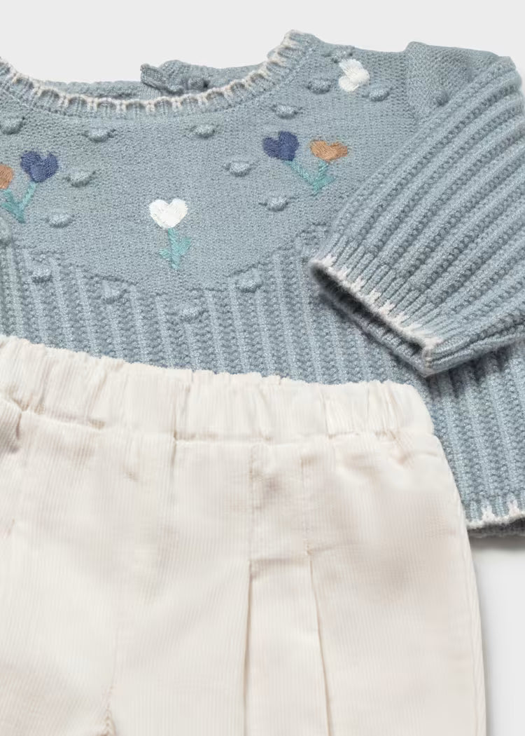 MAYORAL SWEATER + PANT SET - WHITE