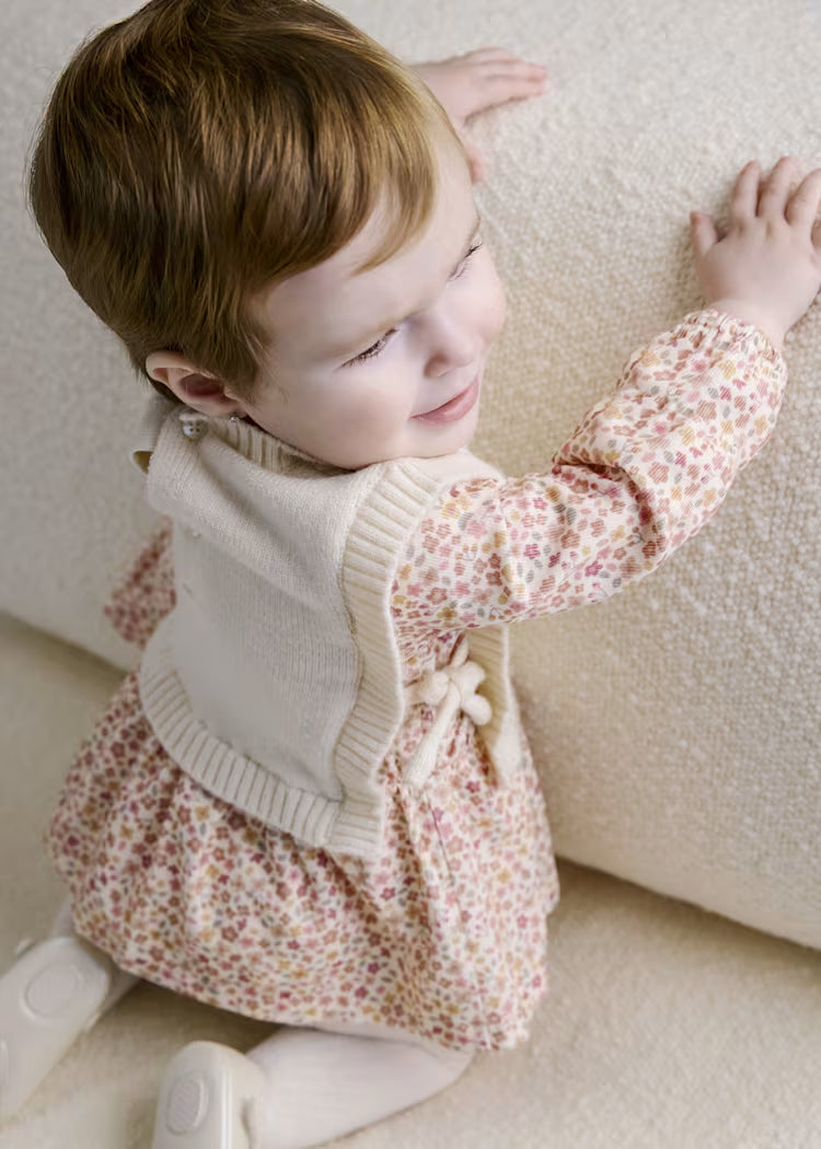 MAYORAL KNITTED VEST DRESS - CREAM
