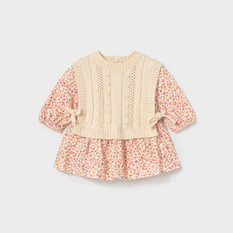 MAYORAL KNITTED VEST DRESS - CREAM