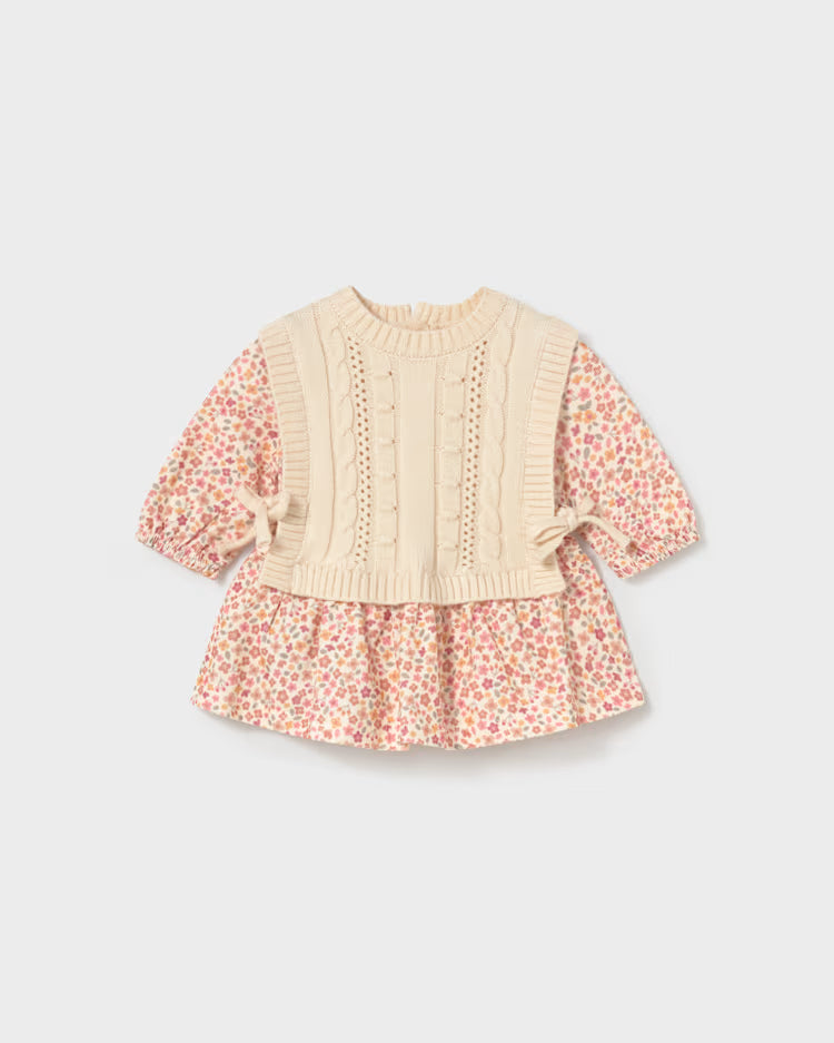 MAYORAL KNITTED VEST DRESS - CREAM