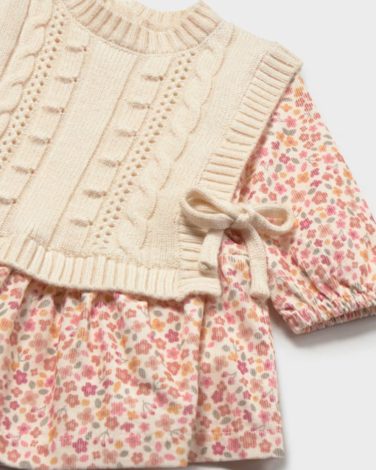 MAYORAL KNITTED VEST DRESS - CREAM
