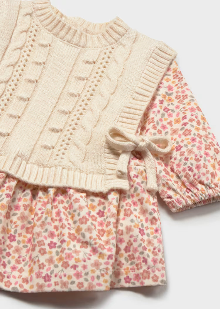 MAYORAL KNITTED VEST DRESS - CREAM