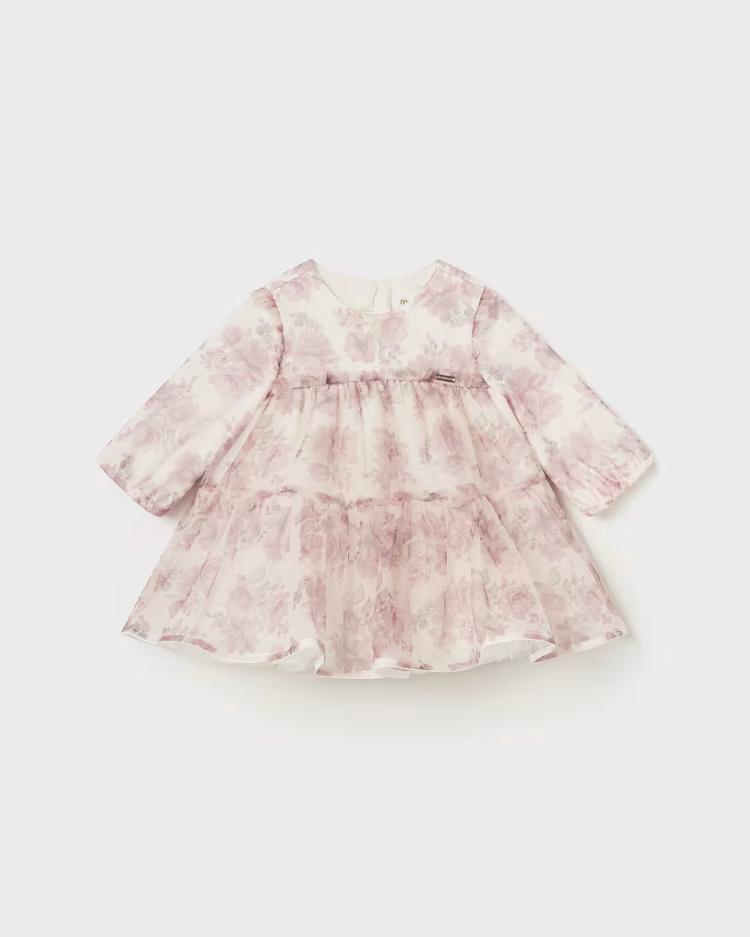 MAYORAL PRINTED TULLE DRESS - ROSE