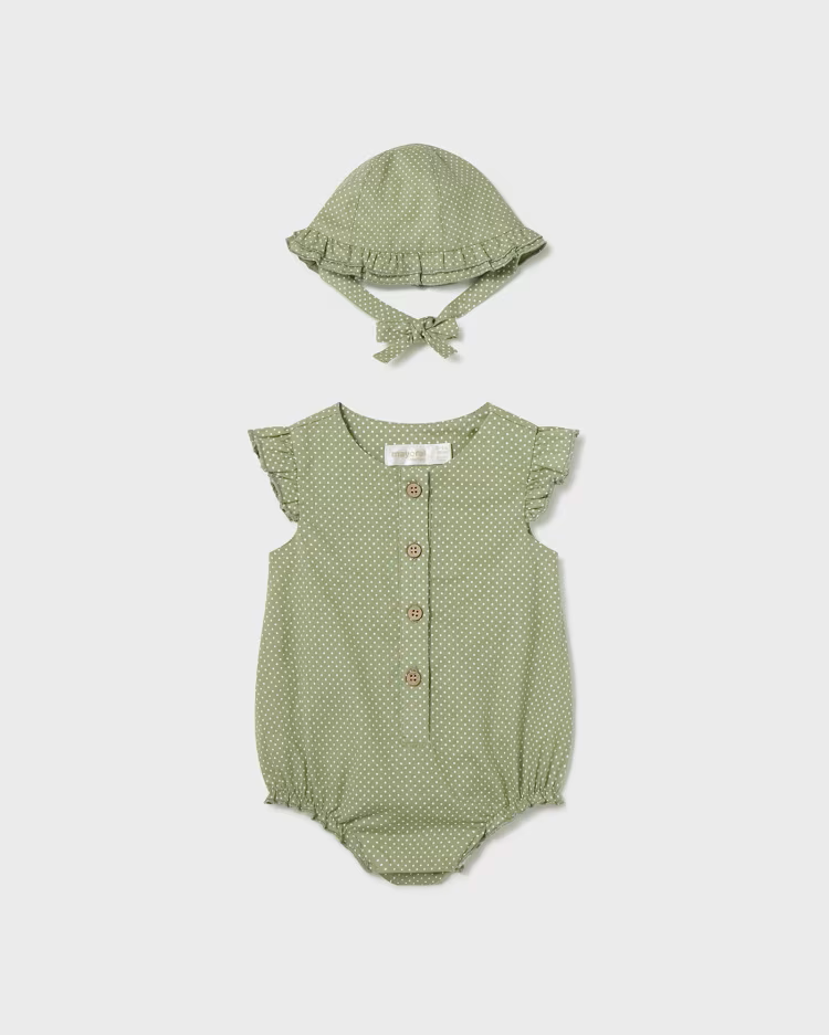 MAYORAL 2PC ROMPER SET - EUCALYPTUS