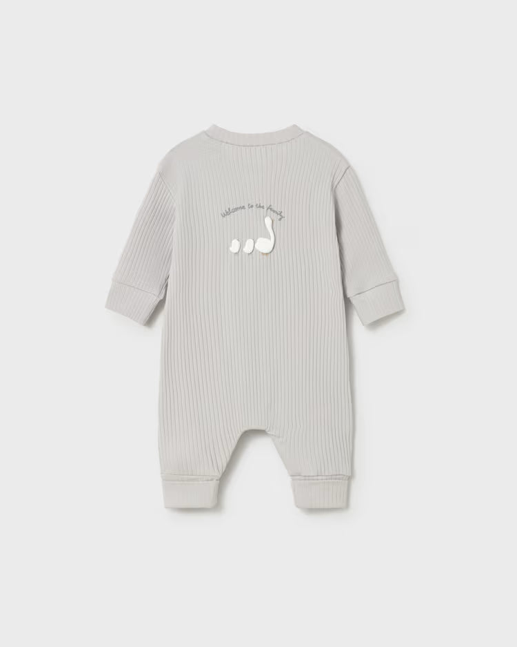 MAYORAL RIBBED ONESIE - SILVER