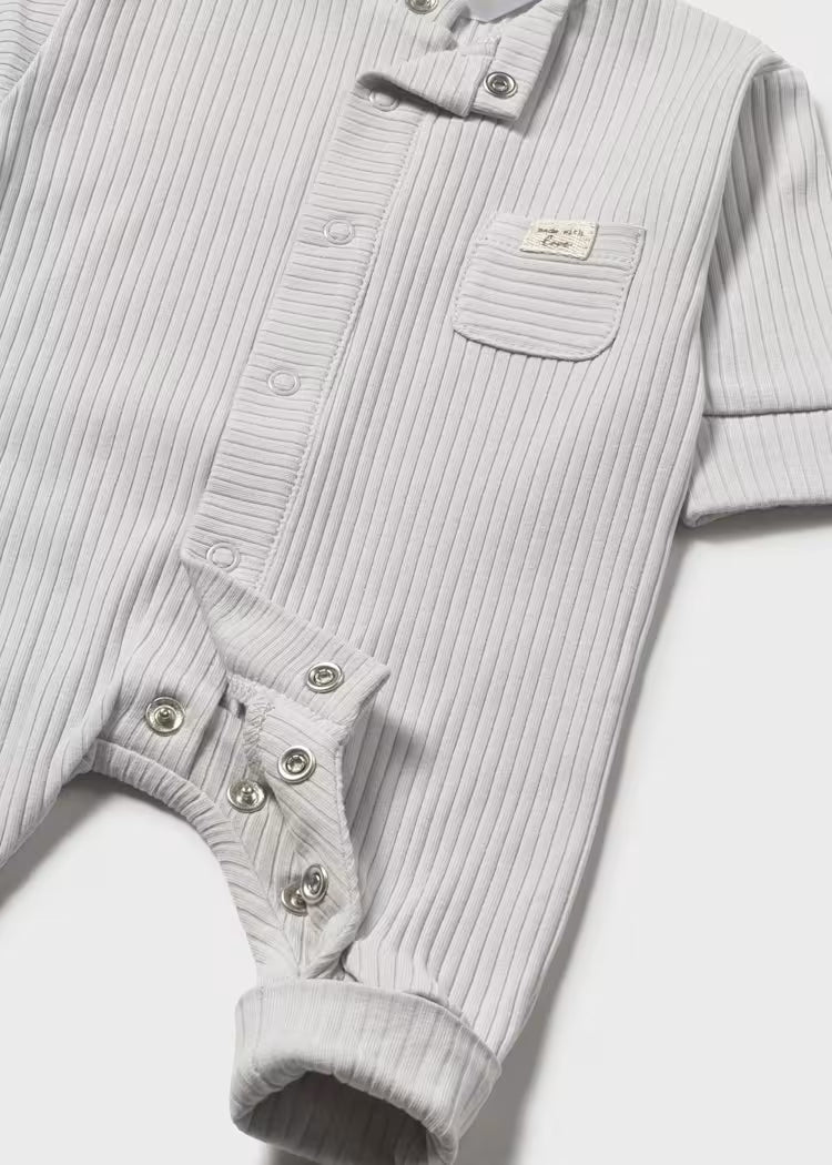 MAYORAL RIBBED ONESIE - SILVER