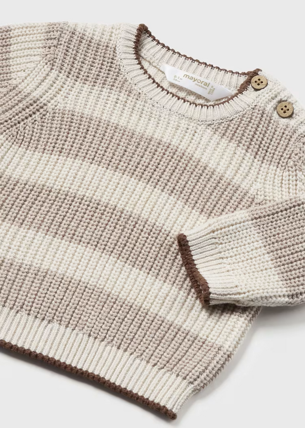 MAYORAL STRIPED SWEATER - TIRAMISU