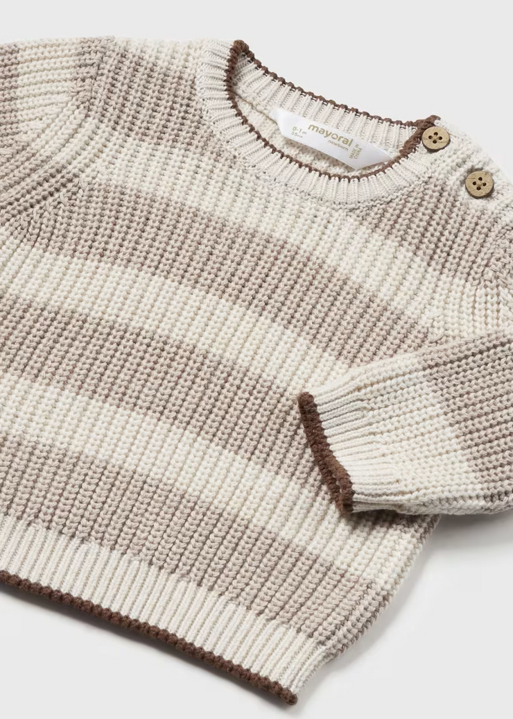 MAYORAL STRIPED SWEATER - TIRAMISU