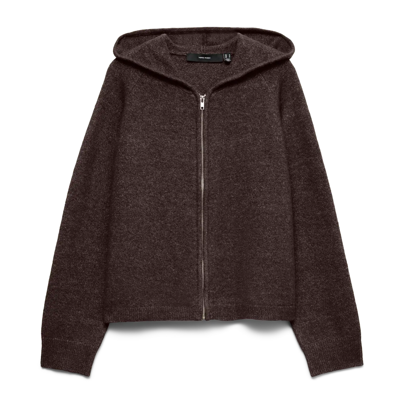 VM BESTI KNIT HOODED ZIP SWEATER - CHOCOLATE TORTE