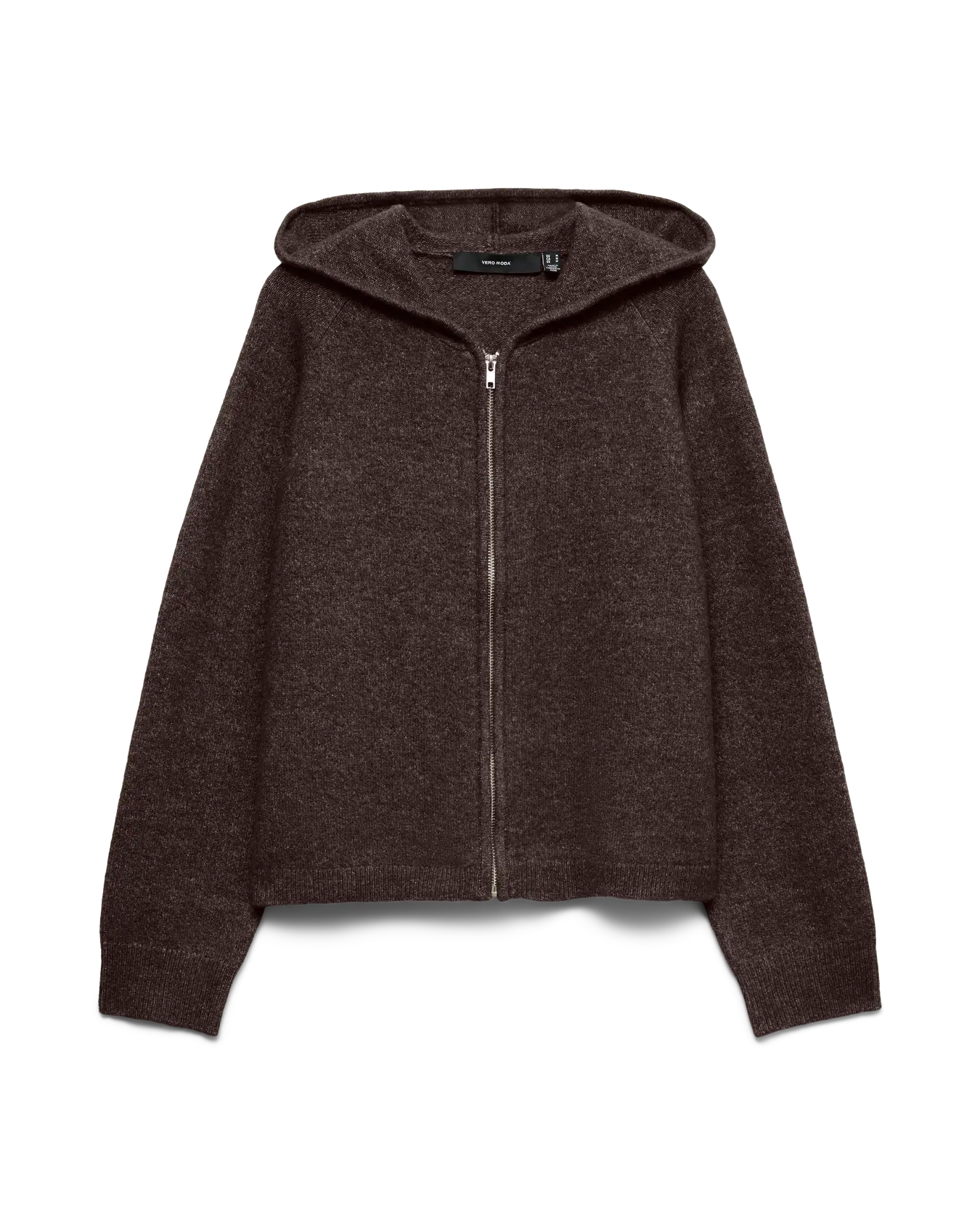 VM BESTI KNIT HOODED ZIP SWEATER - CHOCOLATE TORTE