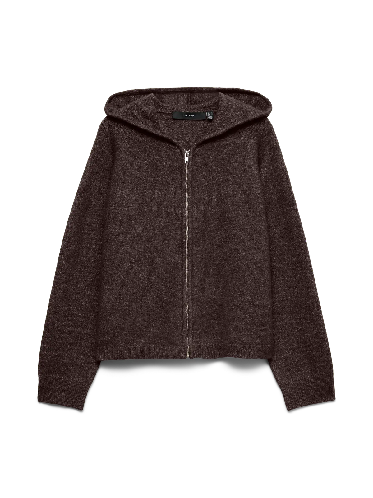 VM BESTI KNIT HOODED ZIP SWEATER - CHOCOLATE TORTE