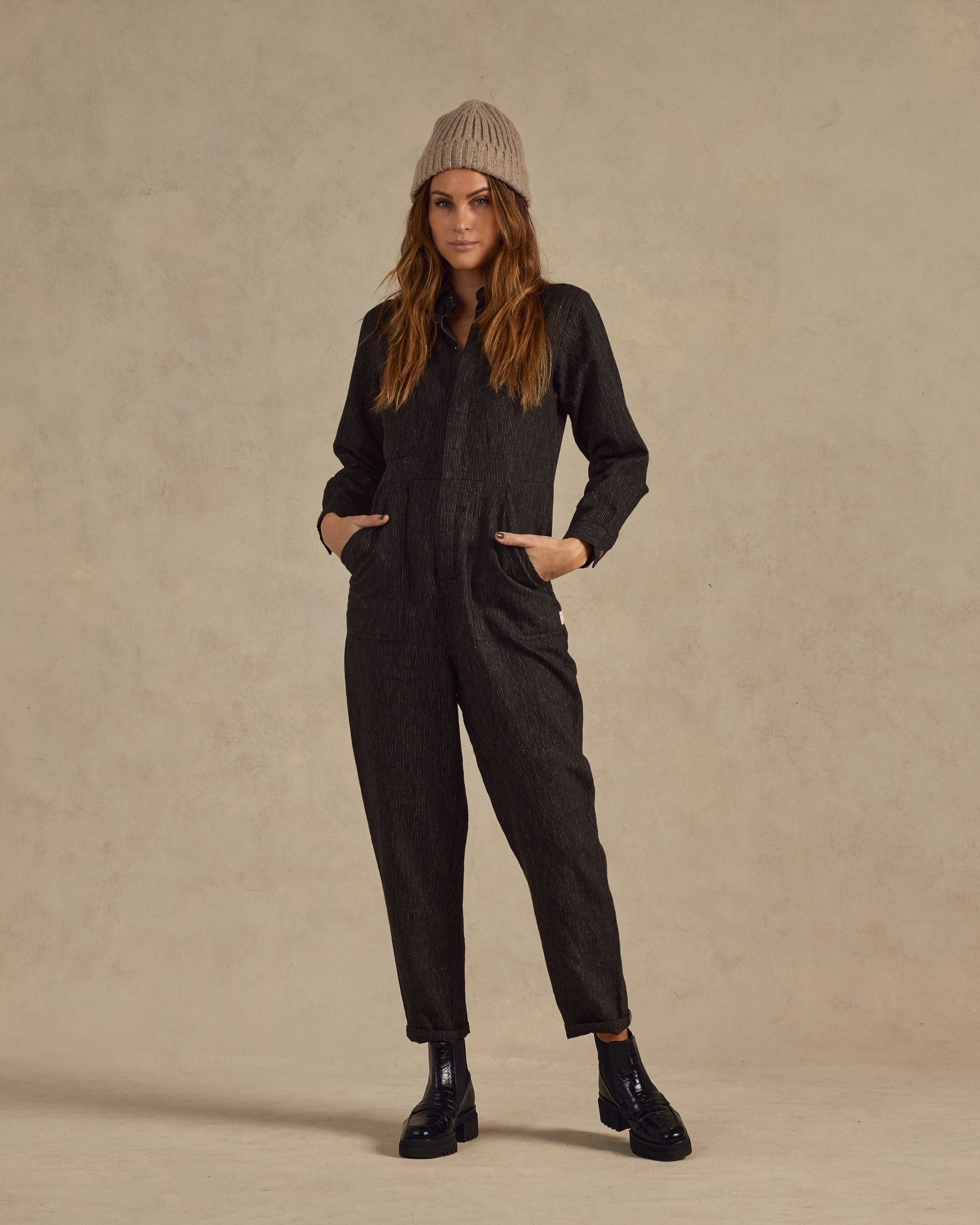 RYLEE + CRU COVERALL JUMPSUIT - BLACK