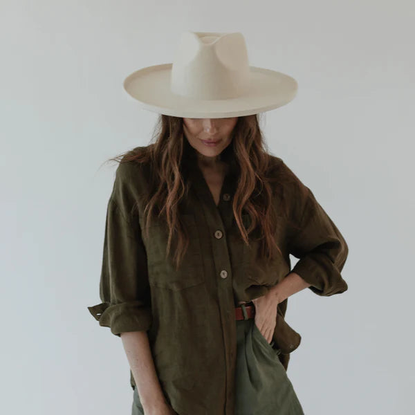 AMELIA PENCIL BRIM HAT - OFF WHITE