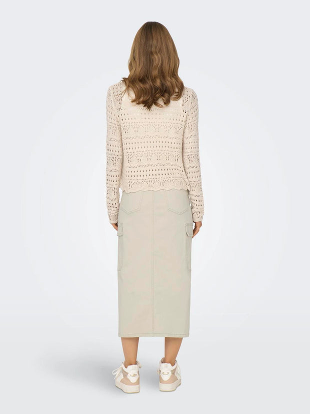 ONLY LOLA CARGO SKIRT - TAUPE GREY