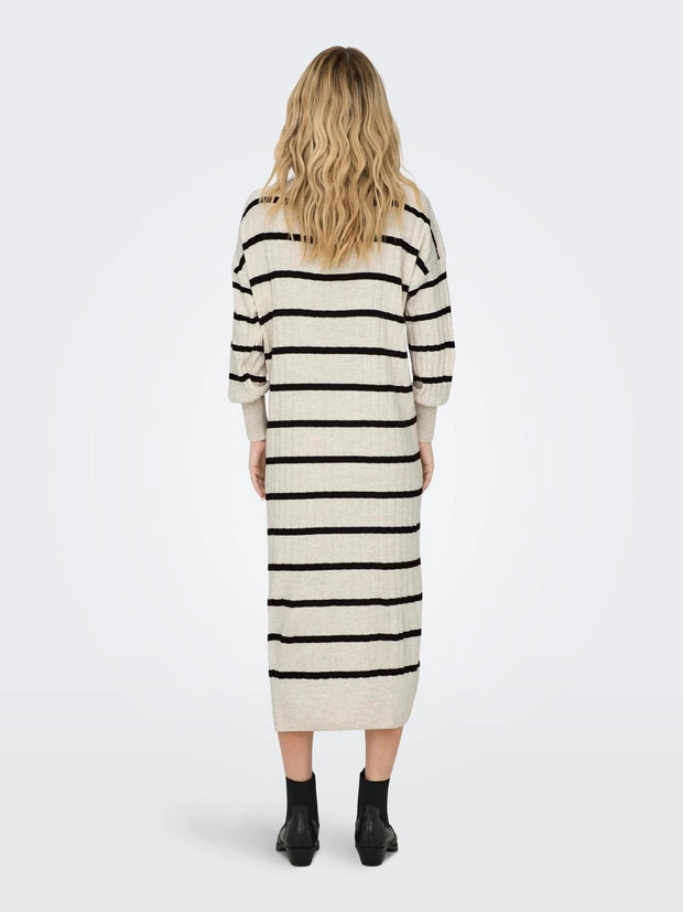 ONLY TESSA DRESS - PUMICE STONE + BLACK