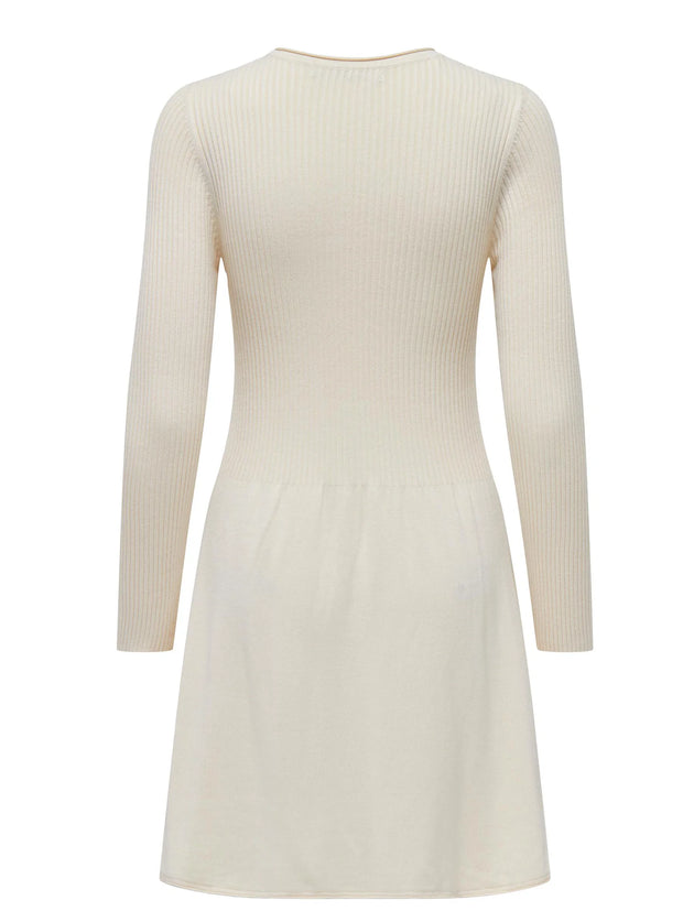 ALMA O NECK KNIT DRESS - WHITECAP GREY