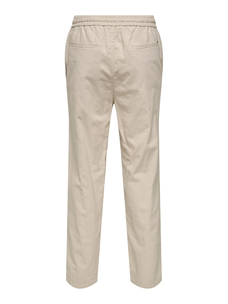 SINUS LOOSE LINEN PANTS - SILVER LINING