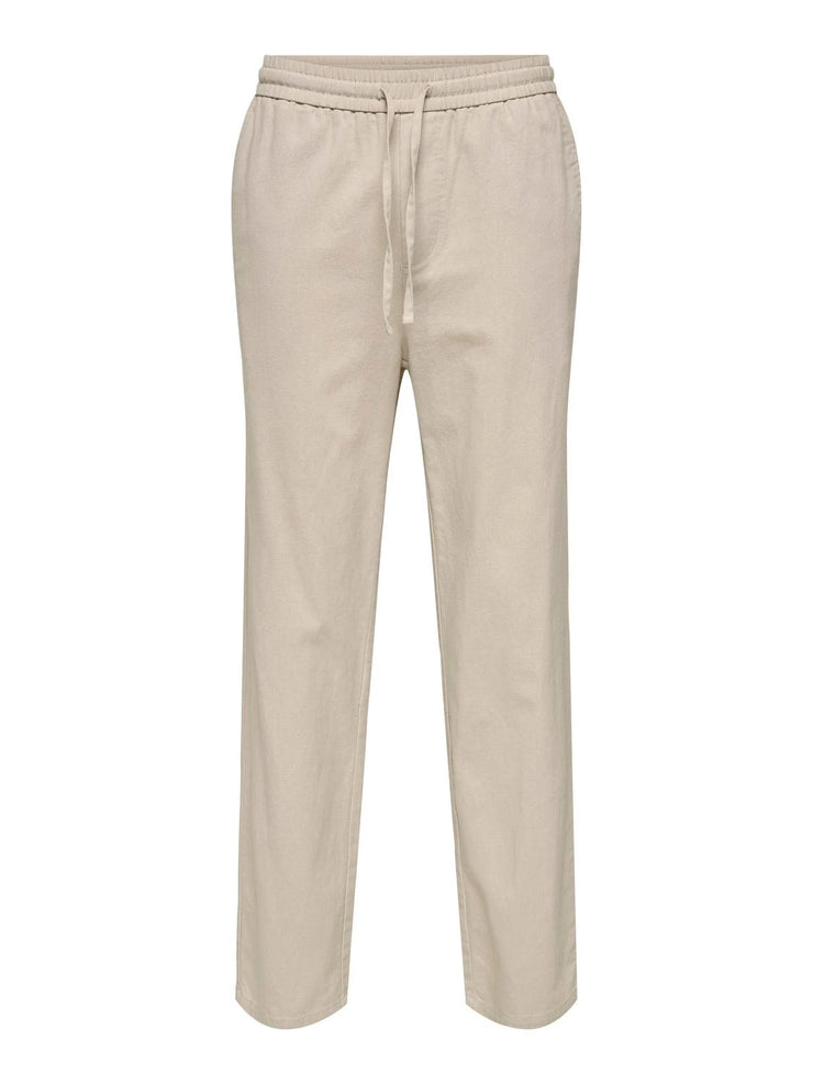 SINUS LOOSE LINEN PANTS - SILVER LINING