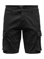 CAM CARGO SHORTS - BLACK