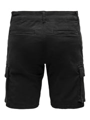 CAM CARGO SHORTS - BLACK