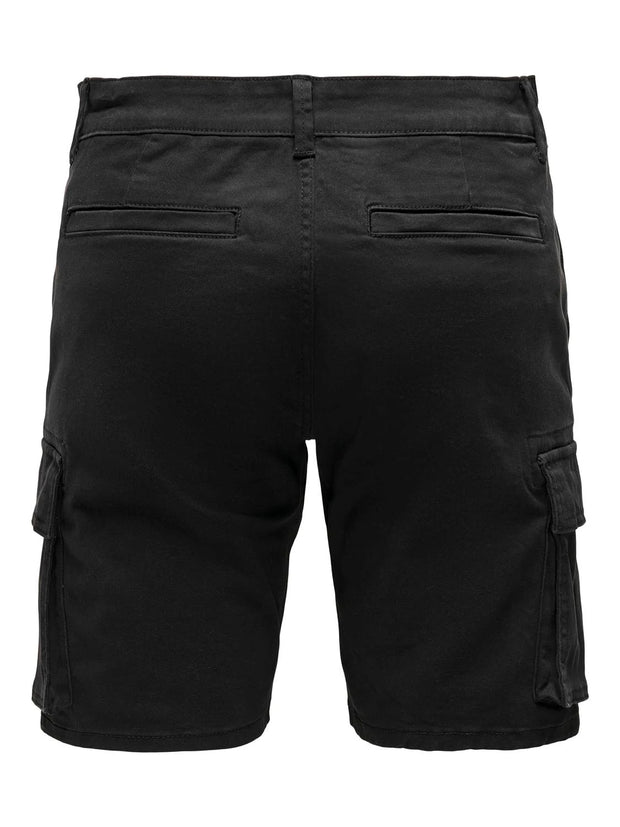 CAM CARGO SHORTS - BLACK