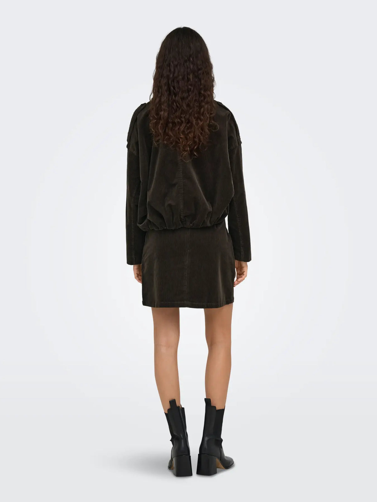 ONLY FLORA HW CORD SKIRT - CHOCOLATE BROWN